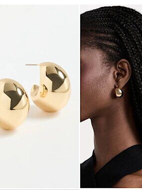 NEW Anthropologie Shashi Gina Gold Hoop Earrings